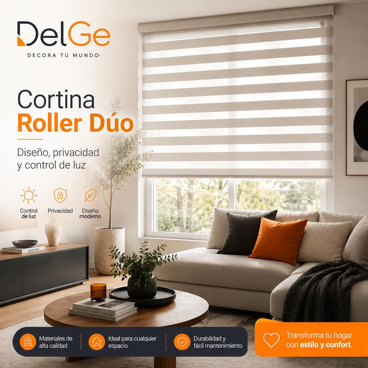 Cortina Roller Dúo Día y Noche Cenefa Metal