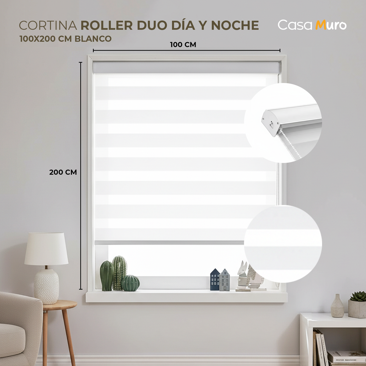 Cortina Roller Dúo Día y Noche Cenefa Metal