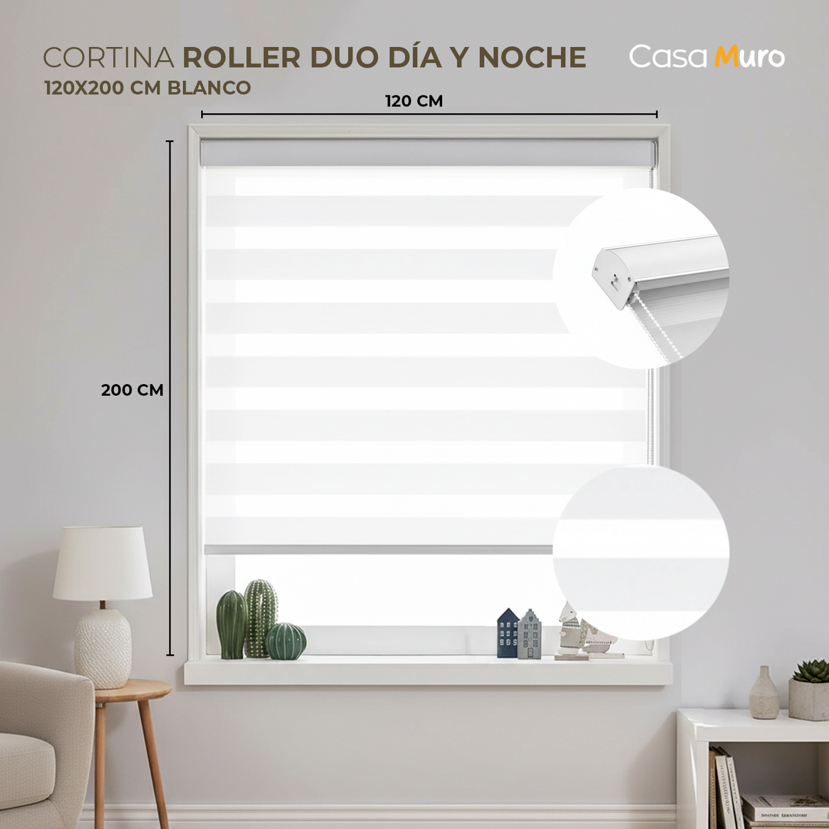Cortina Roller Dúo Día y Noche Cenefa Metal