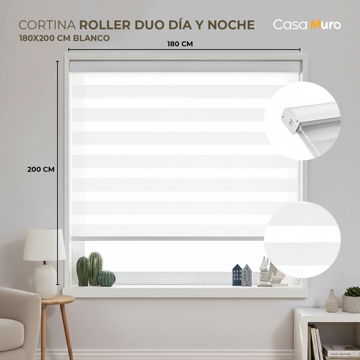 Cortina Roller Dúo Día y Noche Cenefa Metal