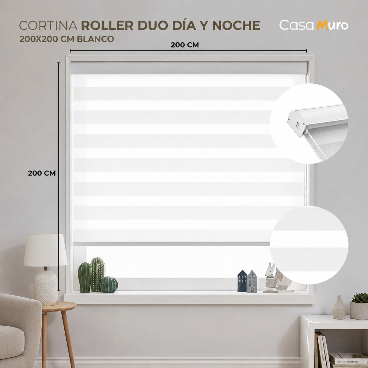 Cortina Roller Dúo Día y Noche Cenefa Metal