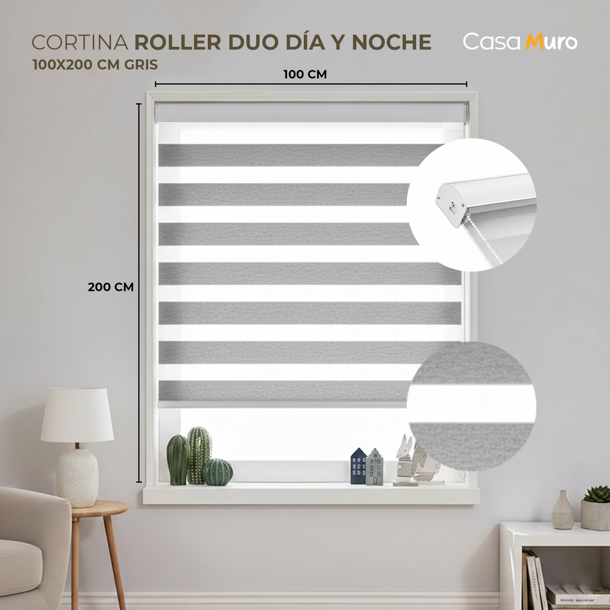 Cortina Roller Dúo Día y Noche Cenefa Metal