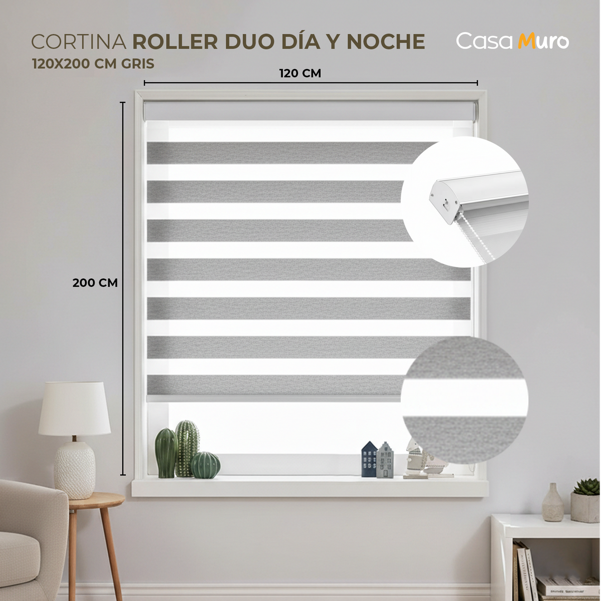 Cortina Roller Dúo Día y Noche Cenefa Metal