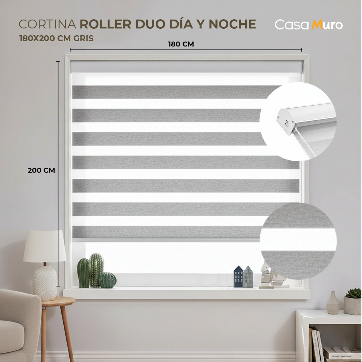 Cortina Roller Dúo Día y Noche Cenefa Metal