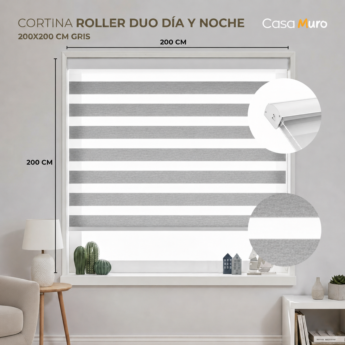 Cortina Roller Dúo Día y Noche Cenefa Metal
